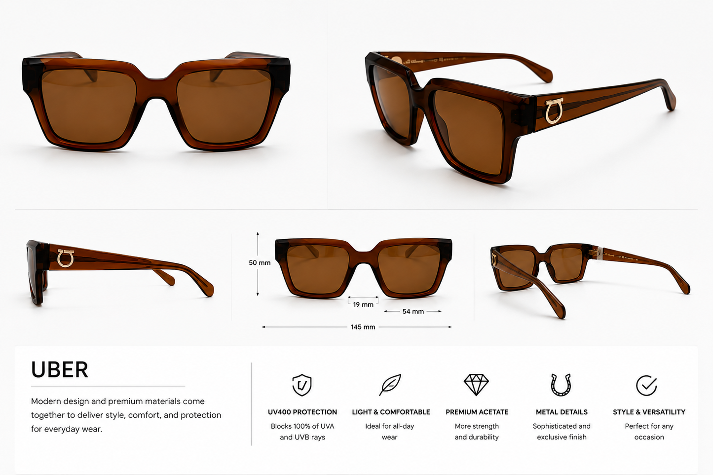 SUNGLASSES FERRAGAMO BROWN