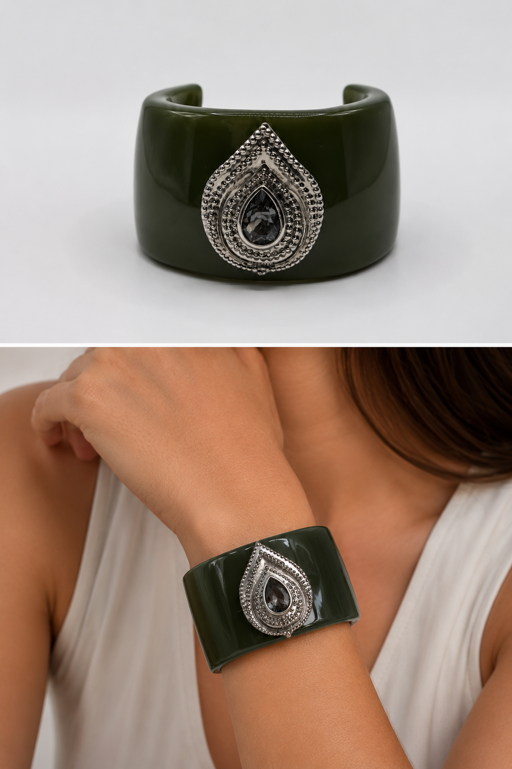 BRACELET RESINA BIA SILVER