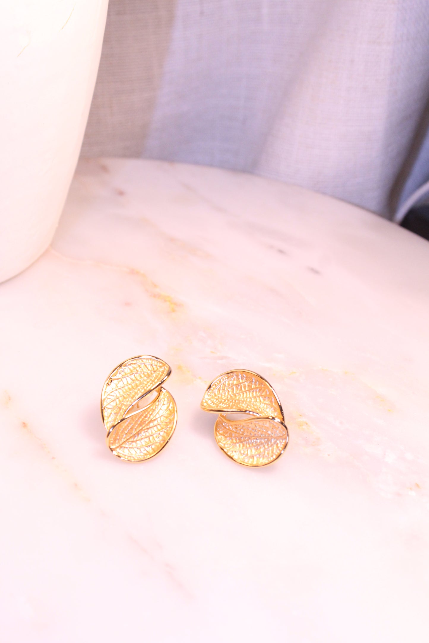 Earring folha plated gold