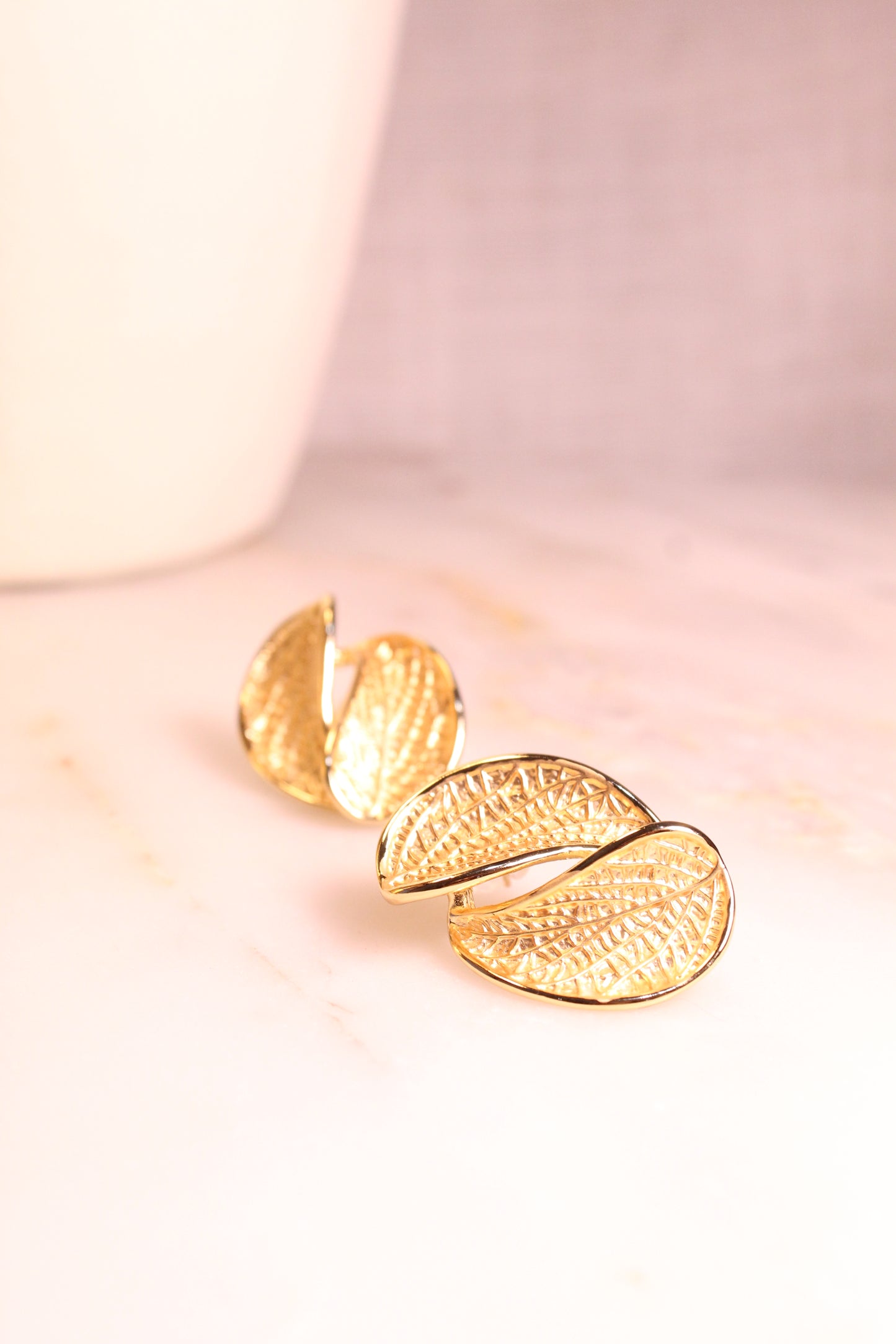 Earring folha plated gold