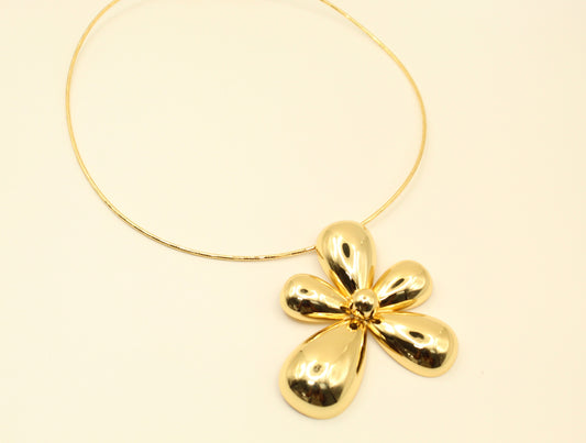 Necklace chocker flower gold 0632L