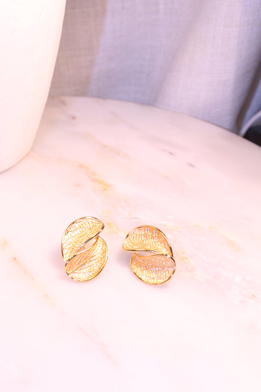 Earring folha plated gold