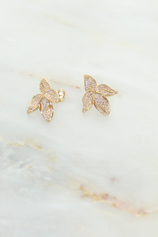 EARRING ZIRCON ORCHID