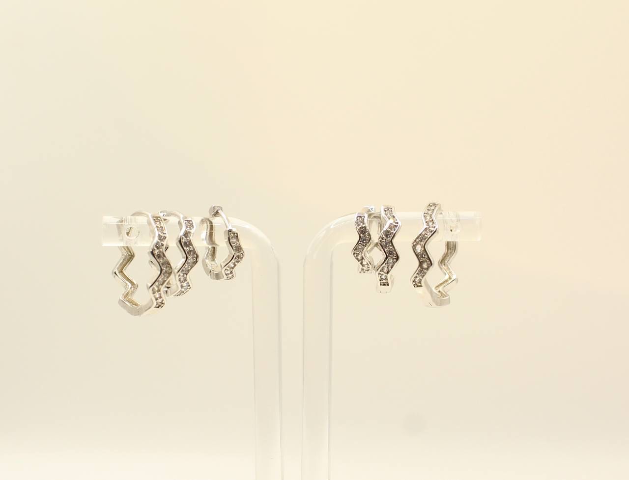 Earring Set Three Silver Onda