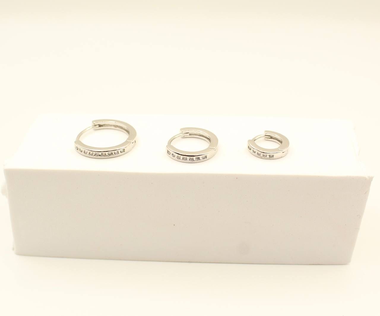 Earring Set On Line Zircon Blanc