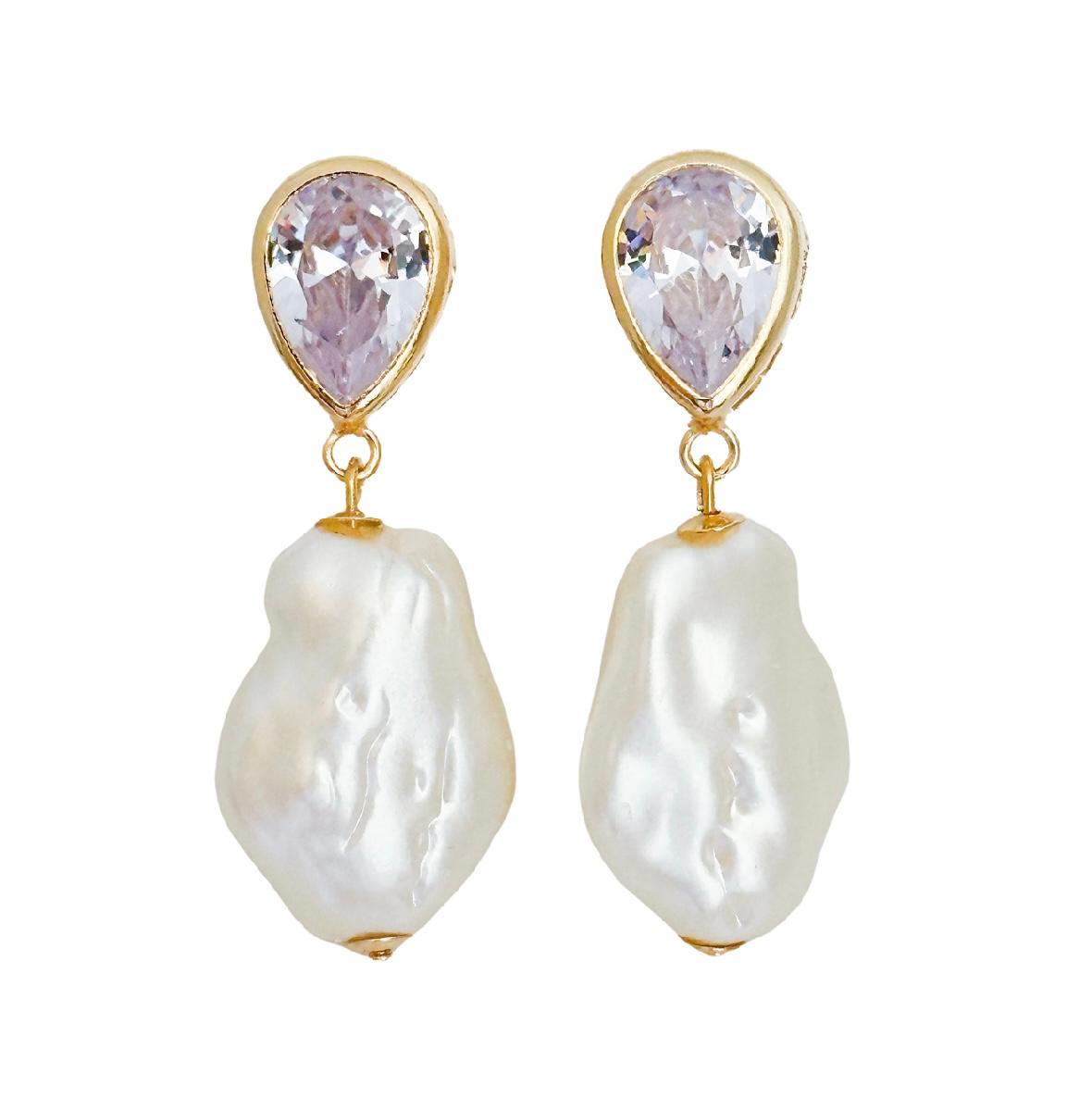 Earring Perola Barroca B/M