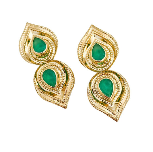 Earring Deslumbre Green and Gold B/M